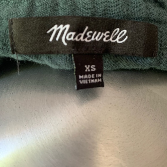 Madewell Lightspun Evert Top in forest green waffle knit henley size XS - Picture 7 of 7